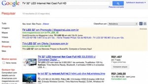 Google Shopping em funcionamento no Brasil