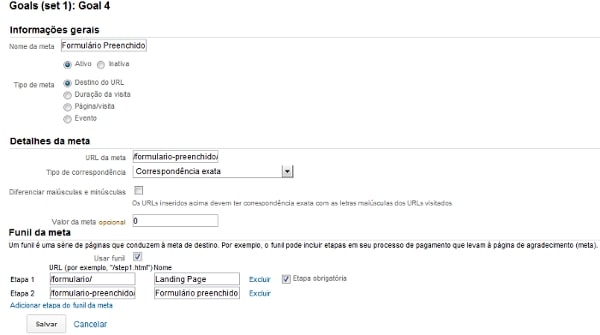 Meta de conversão Analytics Meta de conversão Analytics
