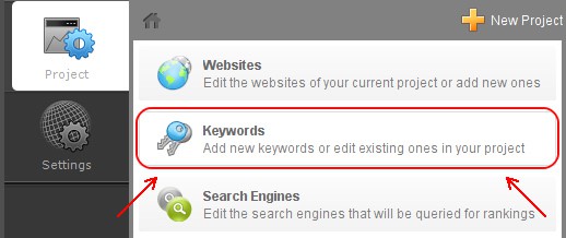 Selecionar Keywords Selecionar Keywords
