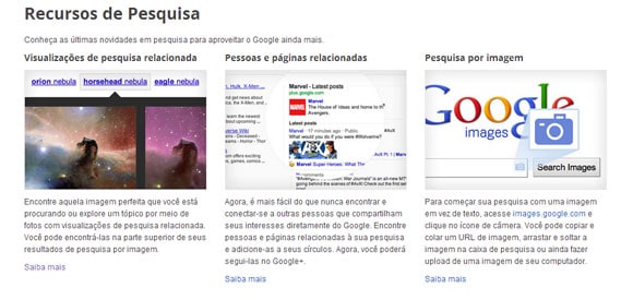 Google Inside Search novos recursos