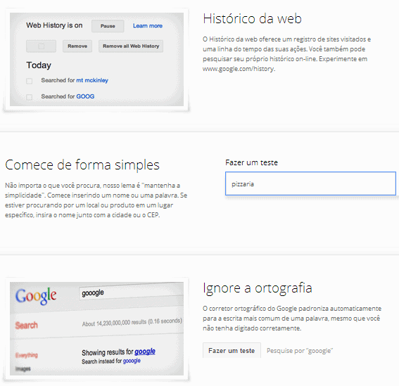 Pesquisa simples Google