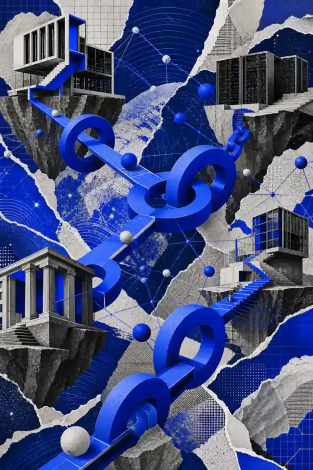 Colagem abstrata representando Backlinks