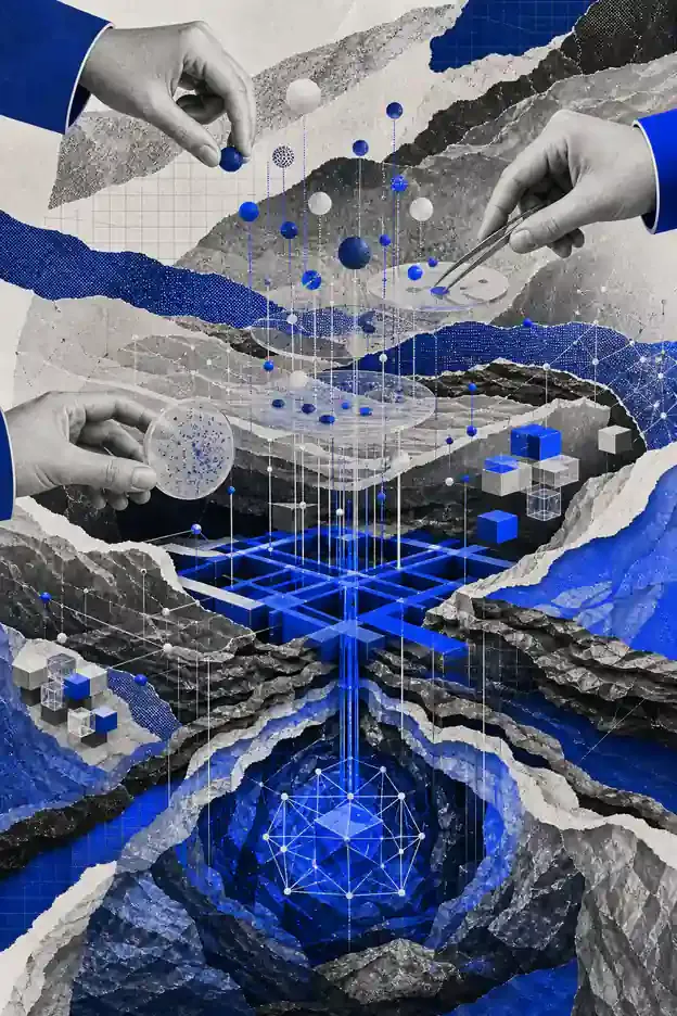 Colagem abstrata representando Dados