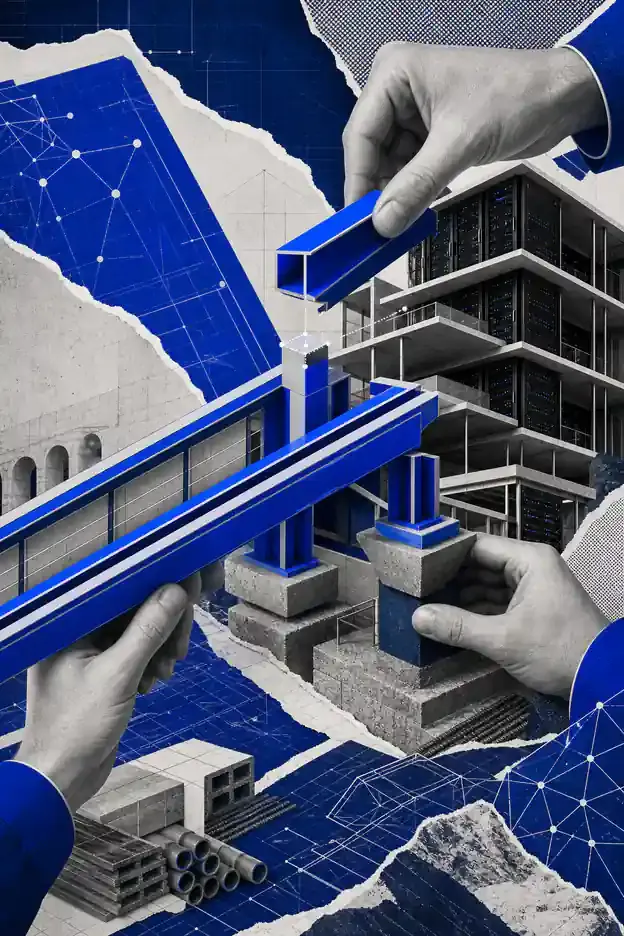 Colagem abstrata representando Implementação