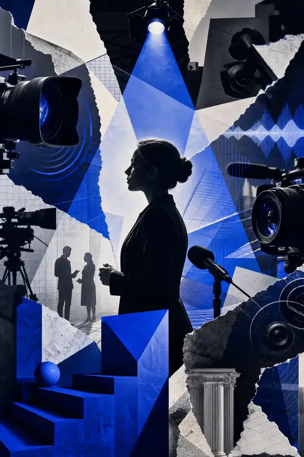 Colagem abstrata representando Media Training