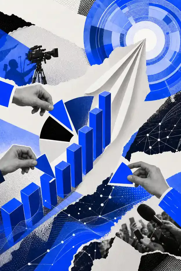 Colagem abstrata representando Data PR