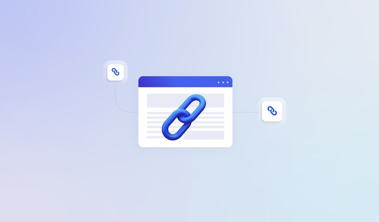 Uma página com uma corrente representando um link na web