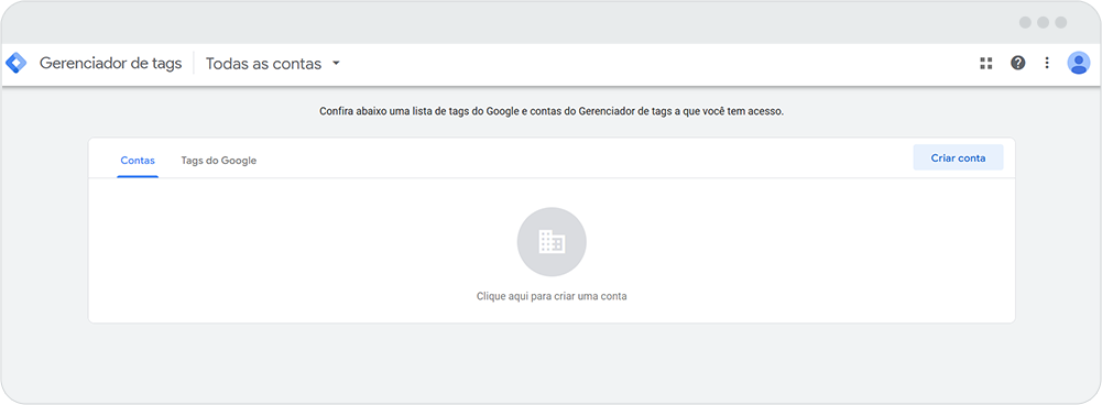 Imagem mostrando o gerenciador de tags do GTM