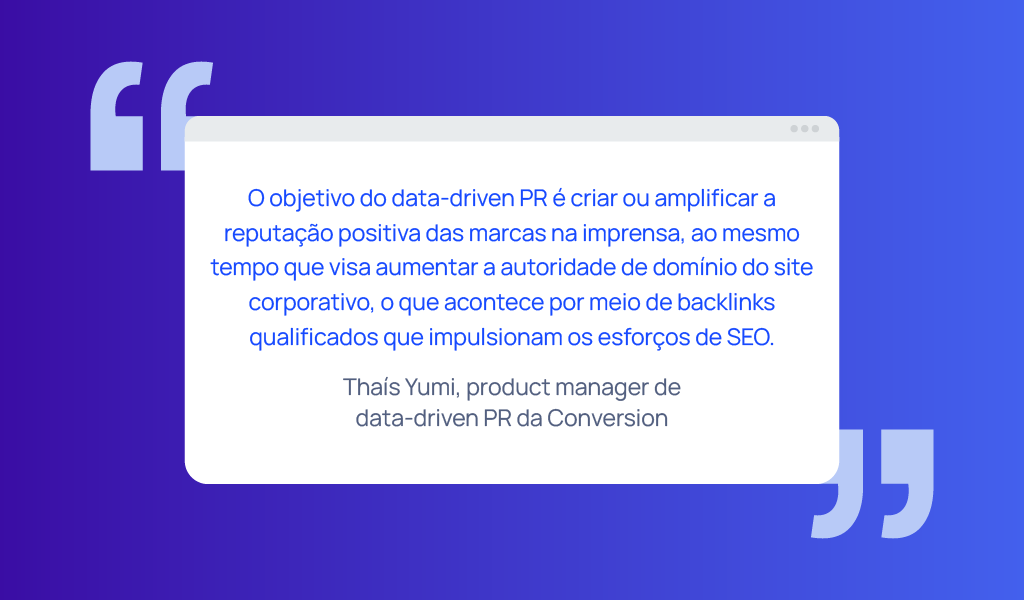 Fala da thais Yumi sobre Data PR