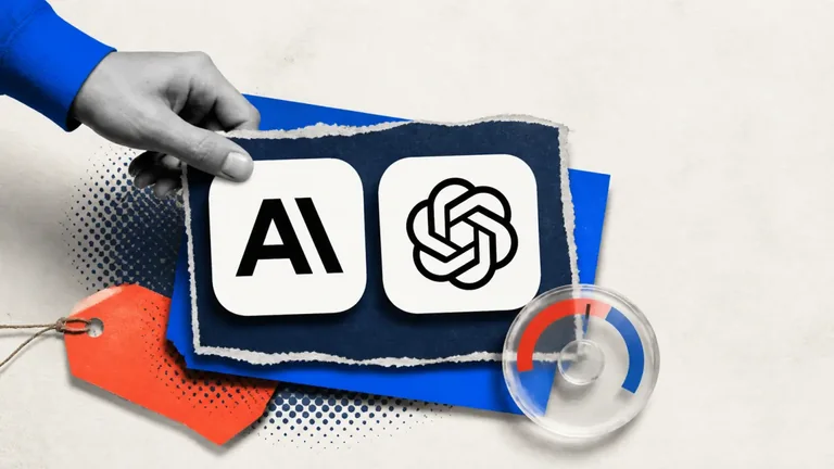Logos de Claude e OpenAI em colagem sobre consumo digital da Geração Z.