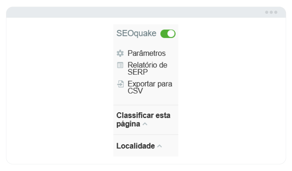 painel do SEOquake
