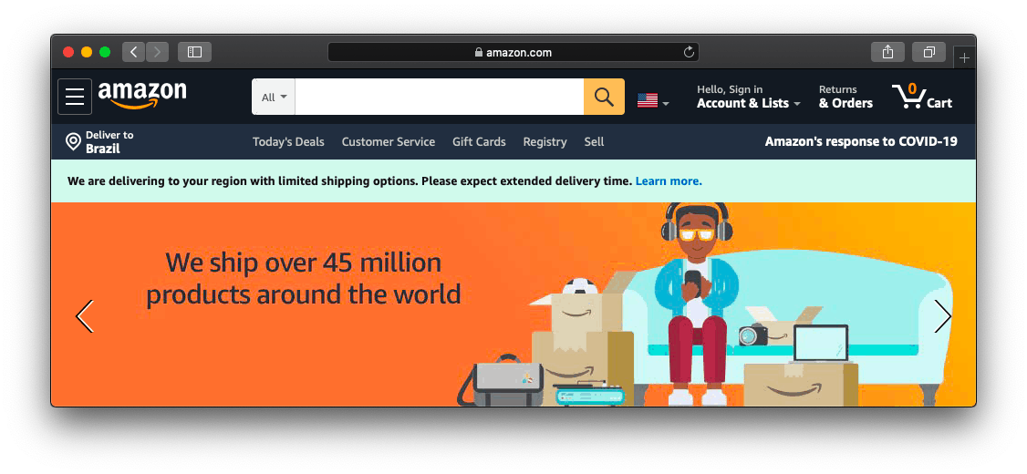 Site da Amazon