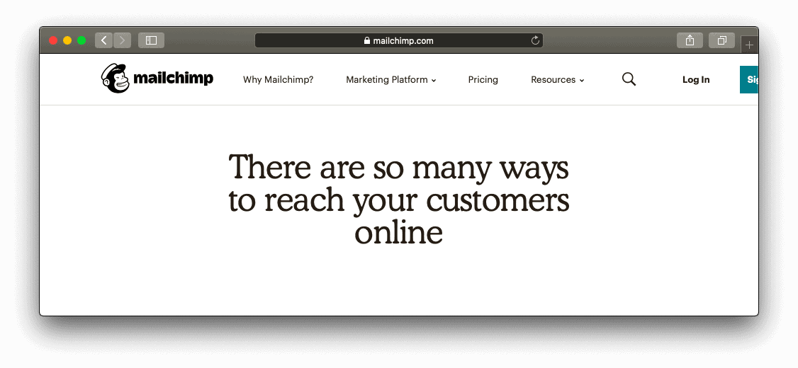 Site da MailChimp