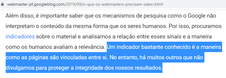 Tela do Google Blog