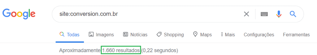 Verificação de páginas indexadas