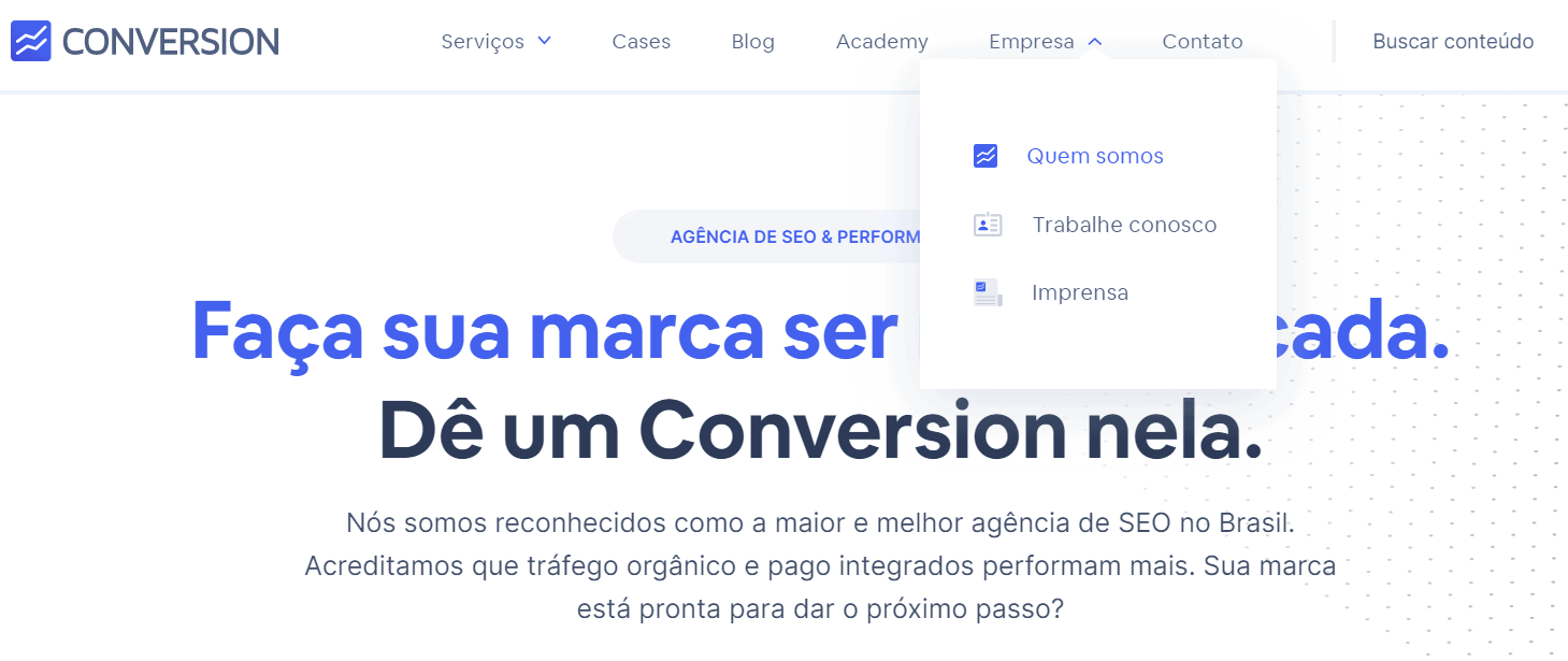 Home do Site da Conversion