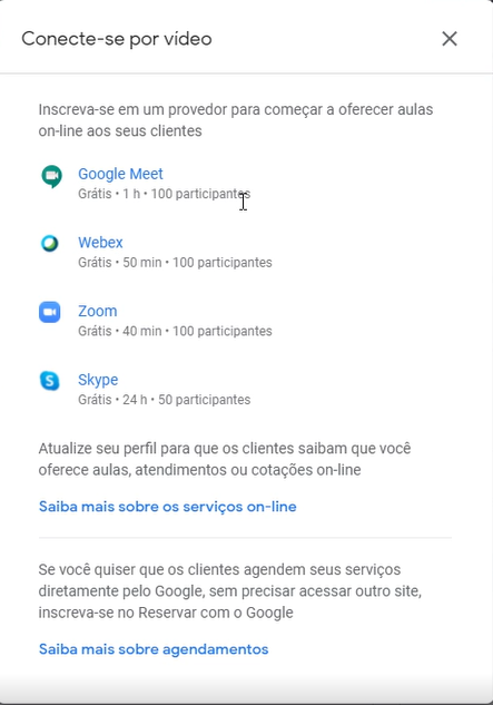 Agendamento de Chamadas no Google Meu Negócio