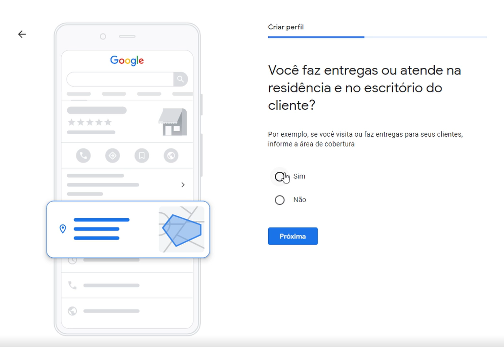 Google Meu Negócio Entregas