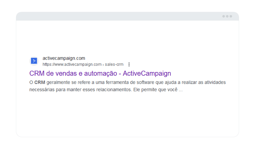 resultado na SERP da activecampaing