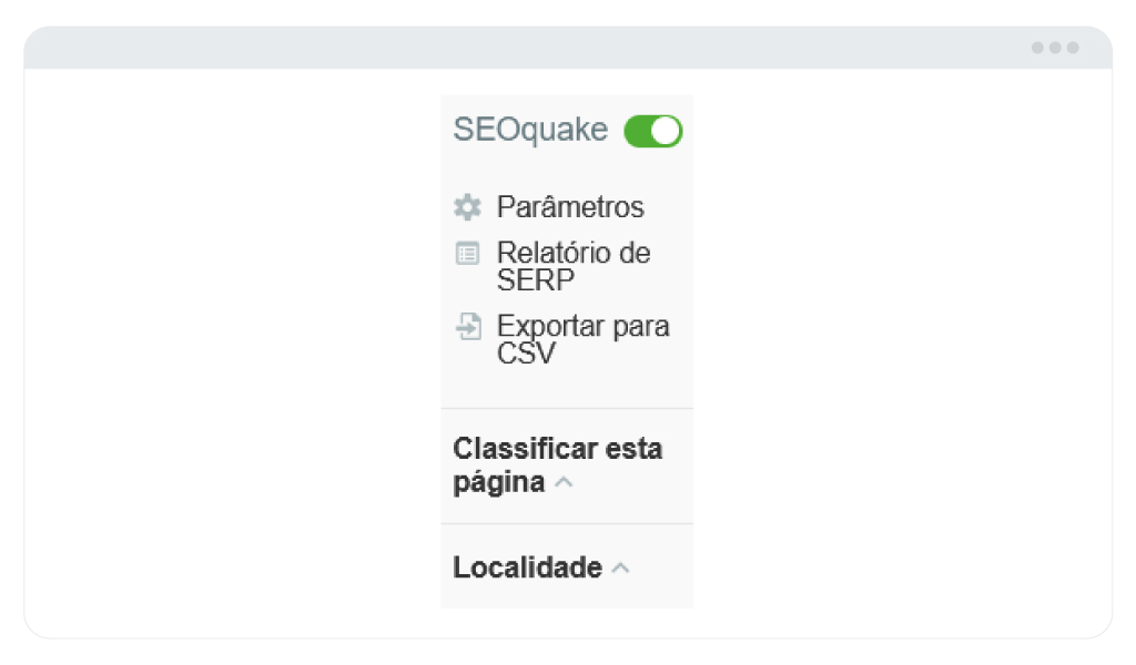 painel do SEOquake 